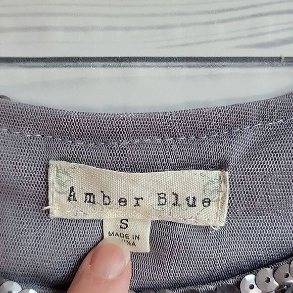 Amber Blue sleeveless sequined mini party dress Women's Size S - Picture 9 of 12